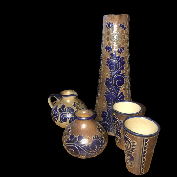 1985 Paul Kruft SIGNED PITCHER AND VASE SET - Picture 5 of 7